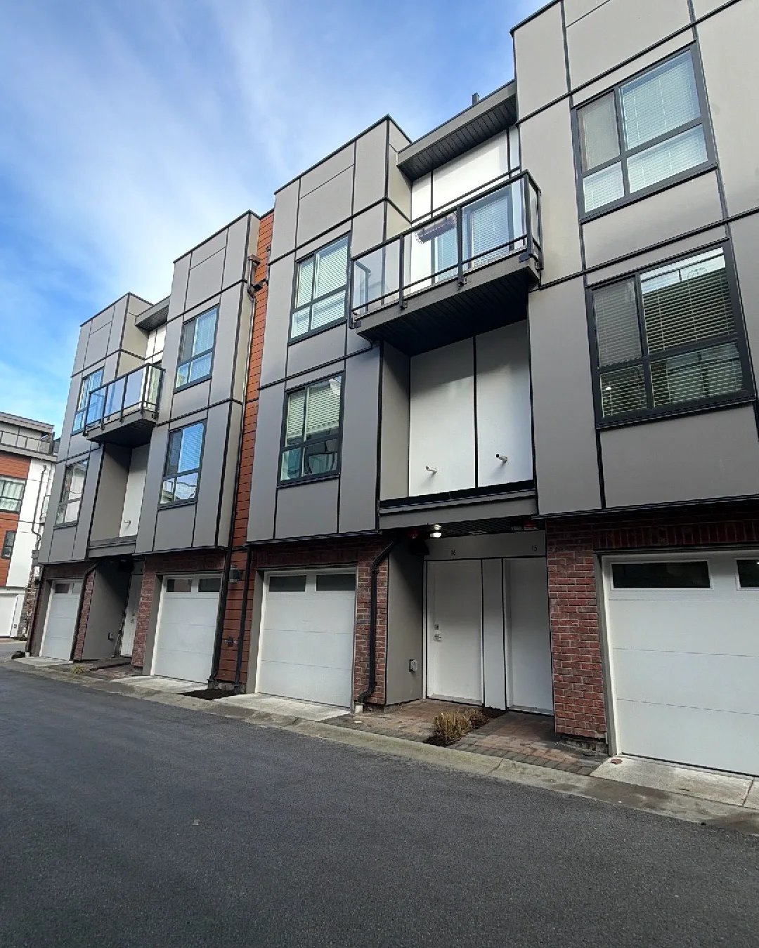 Row of townhomes in Surrey, BC, inspected by Foxhound Inspections